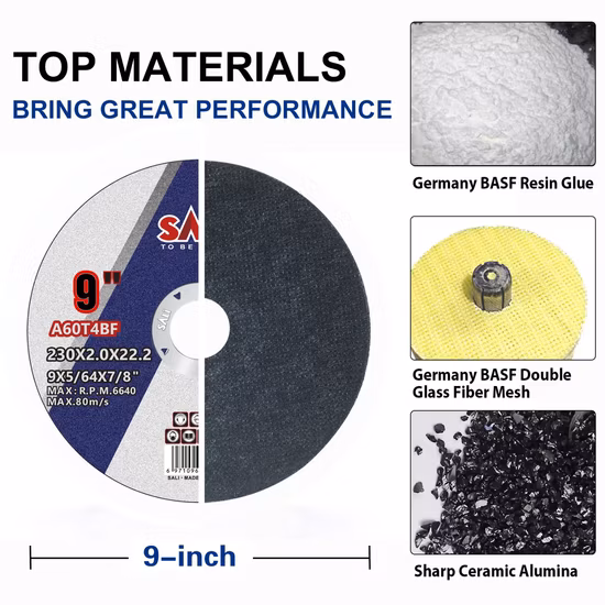Sali 9inch 230*2.0*22mm Professonal Quality Metal Cutting Disc